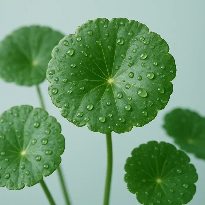 Foglie rotonde di centella asiatica, attivo di VenaSeel+ per le vene